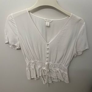 White H&M Flowy Top